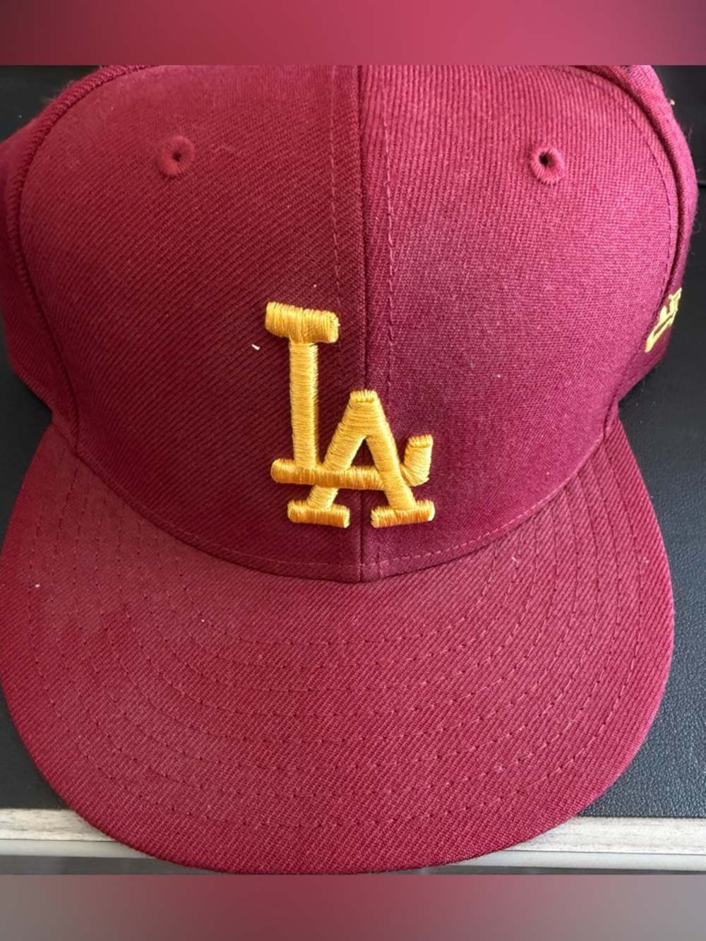 New Era Maroon Baseball Cap with Gold LA Logo